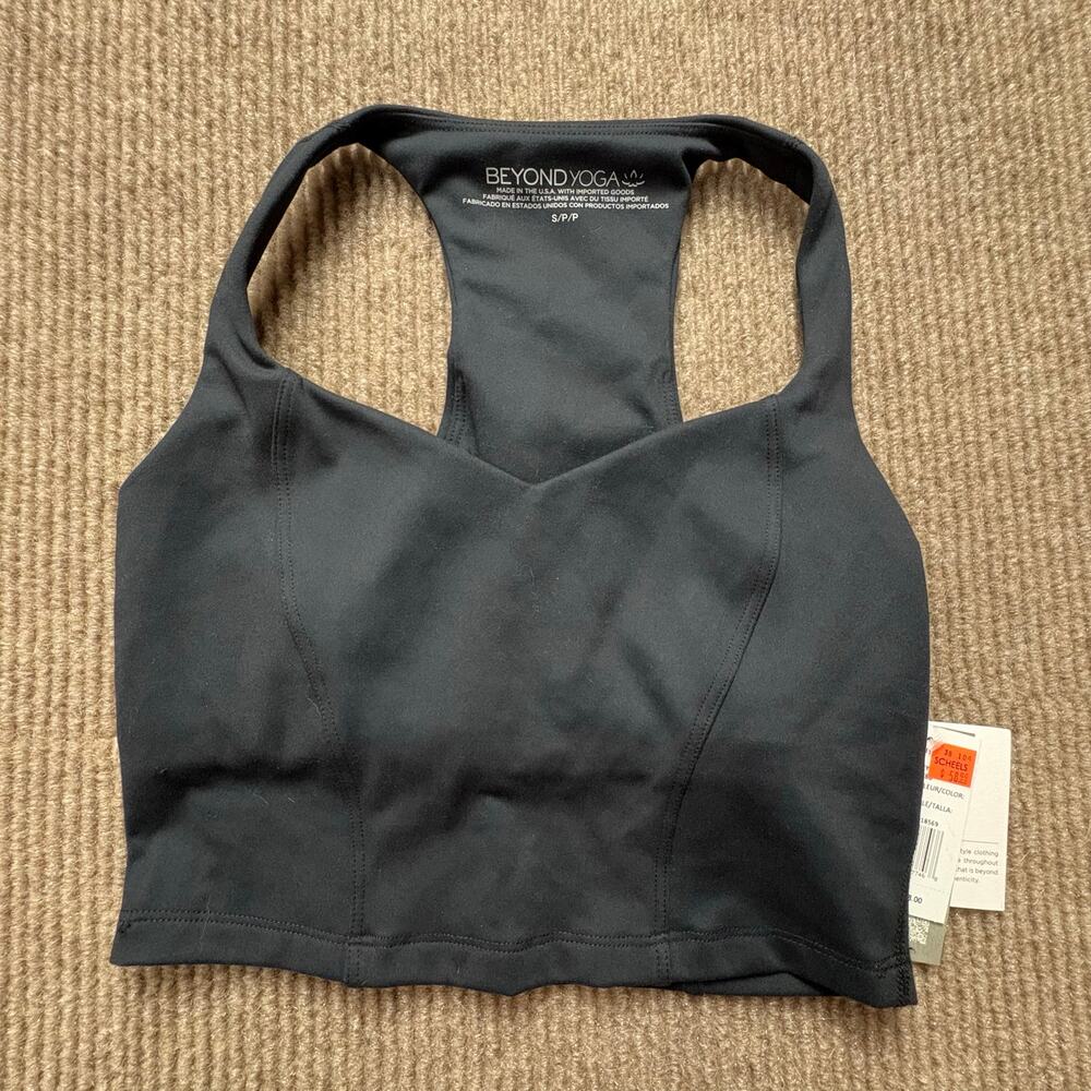 NWT Beyond Yoga Powerbeyond Intensity Racerback Cropped Tank Top black size sm